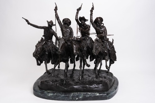 After Frederic Remington "Coming Through The Rye" 30" Bronze Statue