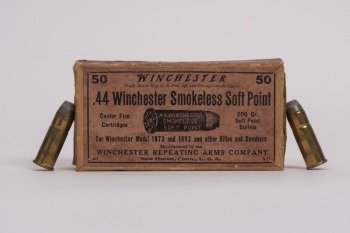 Vintage Ammunition Winchester .44 Winchester Soft Point, Rare Lavender Label "3-17"