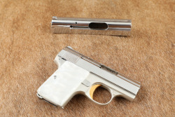 Baby Browning .25 ACP Chrome Semi-Automatic Pistol, MFD 1960s C&R - 2