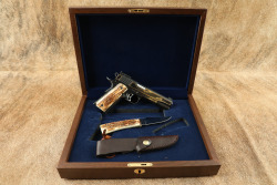 Kimber Super America .45 ACP Semi-Automatic Pistol 5&rdquo; Mammoth Ivory Grips, Knife, Display Box 1/200 - 2