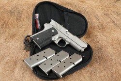 Detonics MK VI Stainless Steel .45 ACP Compact Semi-Auto Pistol, 4 Magazines & Case - 2
