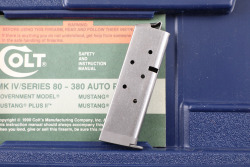 Colt MK IV Series 80 Mustang Plus II .380 Auto 1992 Stainless, Box & Manual 7-Round Magazine - 18