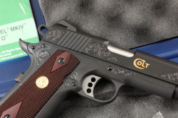 Colt Custom Shop Gold Armory Engraved Government Model .45 ACP 5" National Match Semi Auto Pistol & Box - 20