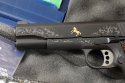 Colt Custom Shop Gold Armory Engraved Government Model .45 ACP 5" National Match Semi Auto Pistol & Box - 26