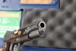 Colt Custom Shop Gold Armory Engraved Government Model .45 ACP 5" National Match Semi Auto Pistol & Box - 37