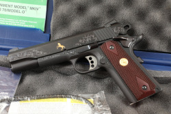 Colt Custom Shop Gold Armory Engraved Government Model .45 ACP 5" National Match Semi Auto Pistol & Box - 44