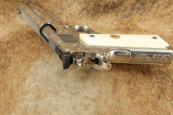 Colt Mark IV Series &lsquo;70 Gold Cup Model 1911 .45 ACP, Nickel, Custom Engraved & Ivory Grips - 14