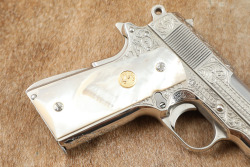 Colt Combat Commander 45 ACP Semi-Automatic Pistol, Nickel Engraved Pearl Grips 1982 - 2