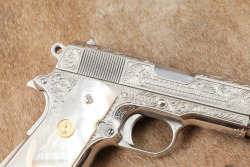 Colt Combat Commander 45 ACP Semi-Automatic Pistol, Nickel Engraved Pearl Grips 1982 - 3