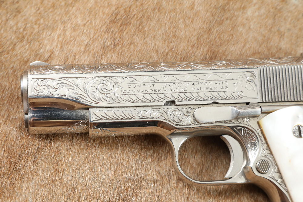 Colt Combat Commander 45 ACP Semi-Automatic Pistol, Nickel