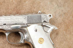 Colt Combat Commander 45 ACP Semi-Automatic Pistol, Nickel Engraved Pearl Grips 1982 - 5