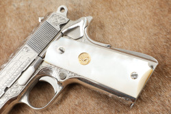 Colt Combat Commander 45 ACP Semi-Automatic Pistol, Nickel Engraved Pearl Grips 1982 - 6