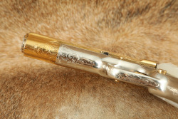 Colt Combat Commander .45 ACP Semi-Automatic Pistol, Gold-Plated Engraved, Pearlite Grips - 9