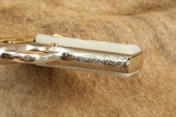 Colt Combat Commander .45 ACP Semi-Automatic Pistol, Gold-Plated Engraved, Pearlite Grips - 11