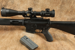 Bushmaster XM15-E2S 20" Semi-Auto Rifle .223 Rem Riton Optics&reg; 1 CONQUER 6-24x50mm Scope - 10