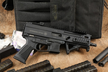 Grand Power Stribog SP9A1 6" 9mm PDW-Style Semi-Auto Pistol & Case, Extras, MFD 2020