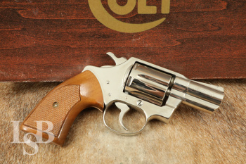 Colt Cobra Double Action Revolver .38 Special 2&rdquo; Nickel & Box Like New, 1974 C&R