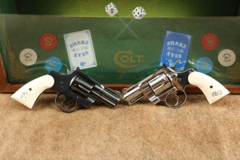 Colt Snake Eyes Consecutive Pair Revolvers 2 &frac12;&rdquo; .357 Magnum with Original Display Case & Boxes