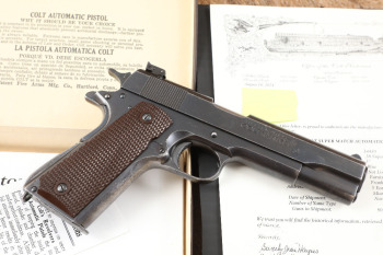 Pre-War Colt Super Match .38 Automatic Adjustable Sight 5&rdquo; 1911 Semi-Auto Pistol & Letter, 1939 C&R