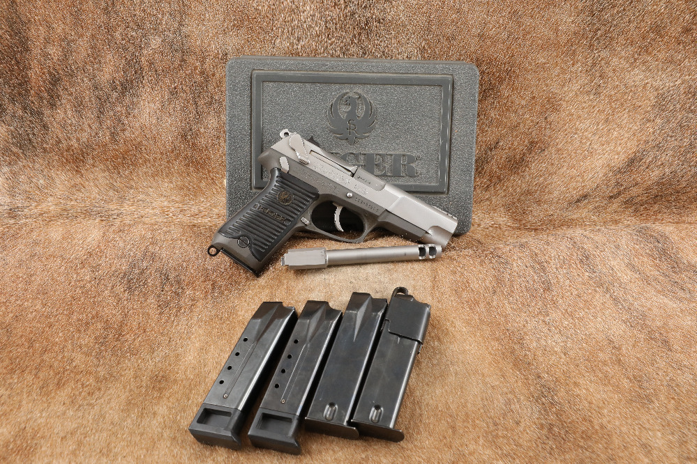 Stainless Ruger P89 9mm Luger 4 3/8 Barrel Semi Auto Pistol & Mags