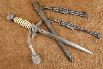 German WW2 E&F Horster Luftwaffe Officer 2nd Model Dress Dagger W/ Sheath, Hangers & Portepee