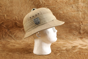German Army WW2 DAK Afrika Korps Captured British South African &ldquo;Polo&rdquo; Style Khaki Pith Helmet