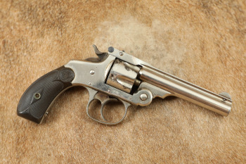 Smith & Wesson .38 Double Action Top Break 2nd Model Revolver 3.5" Nickel Finish Antique