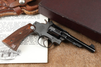 Smith & Wesson S&W .22/32 Kit Gun Pre-Model 34 .22 Long Rifle LR 4&rdquo; Revolver, Letter & Box, 1939 C&R