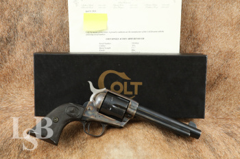 Colt 2nd Generation Single Action Army SAA 5 1/2" .45 Revolver, Box & Letter, 1959 C&R