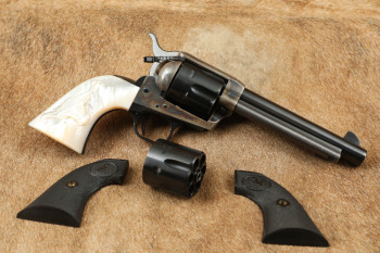 Colt Single Action Army 2nd Gen Revolver .45 Colt/.45 ACP Blue & Case Colored Pearl Longhorn Grips 1967