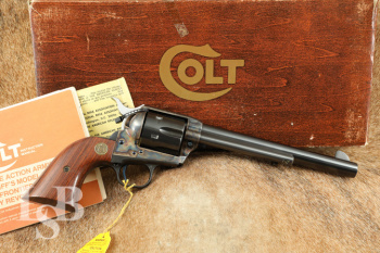 Colt Single Action Army Early 3rd Gen SAA 7.5&rdquo; Blued & Case Colored .45 Colt Revolver & Box, 1979