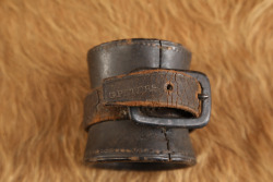 CANFIELD COLLECTION US Army Civil War Cavalry "G. PETERS" Marked Leather Carbine Socket Thimble - 9