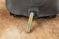 CANFIELD COLLECTION US Army Indian Wars Early Hagner Number 2 .45-70 Trapdoor Springfield Leather Ammo Pouch W/ Round - 8