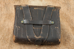 CANFIELD COLLECTION US Army Indian Wars Early Hagner Number 1 .50-70 Trapdoor Springfield Leather Ammo Pouch W/ .45-70 Round - 2