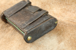 CANFIELD COLLECTION US Army Indian Wars .45-70 Trapdoor Springfield Early Anson Mills McKeever Leather Cartridge Box W/ Round & Nipple Wrench - 4