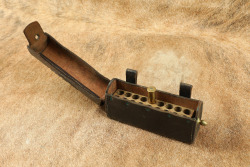 CANFIELD COLLECTION US Navy Indian Wars .45-70 Trapdoor Springfield M-1879 Hitchcock Leather Cartridge Box W/ Round - 5