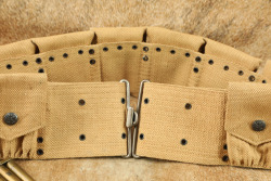 CANFIELD COLLECTION US Army Philippine Insurrection Pre-WW1 Rimless Eagle Snap Springfield M-1903 Khaki Cartridge Belt W/ Stripper Clip of .30-03 Ammo - 11