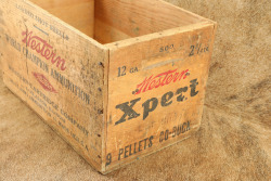 CANFIELD COLLECTION US Army WW2 U.S. PROPERTY Western 12 GA. 00 Buckshot 8x Boxes of 25x Shells in Wooden Cartridge Crate 15" x 9" x 9" - 3