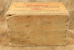 CANFIELD COLLECTION US Army WW2 U.S. PROPERTY Western 12 GA. 00 Buckshot 8x Boxes of 25x Shells in Wooden Cartridge Crate 15" x 9" x 9" - 7