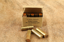 CANFIELD COLLECTION US Army WW2 Remington Arms Box of 10x M19 12 GA. Brass 00 Buckshot Shotgun Shells - 4