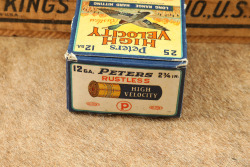 CANFIELD COLLECTION US Army WW2 U.S. PROPERTY Peters 12 GA. 00 Buckshot 20x Boxes of 25x Shells in Wooden Cartridge Crate 15" x 9" x 9" - 6