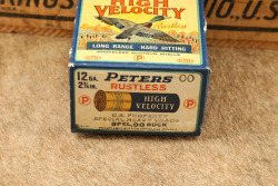 CANFIELD COLLECTION US Army WW2 U.S. PROPERTY Peters 12 GA. 00 Buckshot 20x Boxes of 25x Shells in Wooden Cartridge Crate 15" x 9" x 9" - 7