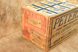 CANFIELD COLLECTION US Army WW2 U.S. PROPERTY Peters 12 GA. 00 Buckshot 20x Boxes of 25x Shells in Wooden Cartridge Crate 15" x 9" x 9" - 11