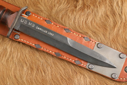 US Army WW2 D-Day Paratrooper Airborne Camillus Blade Dated M-3 Trench Knife & M-6 Leather Sheath - 3