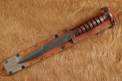 US Army WW2 D-Day Paratrooper Airborne Camillus Blade Dated M-3 Trench Knife & M-6 Leather Sheath - 4
