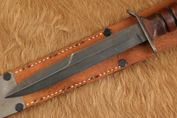 US Army WW2 D-Day Paratrooper Airborne Camillus Blade Dated M-3 Trench Knife & M-6 Leather Sheath - 5