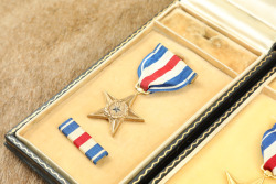 Two Leatherette Cased U.S. Silver Star Medals & Bar Pins - 2