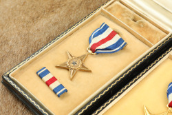 Two Leatherette Cased U.S. Silver Star Medals & Bar Pins - 3