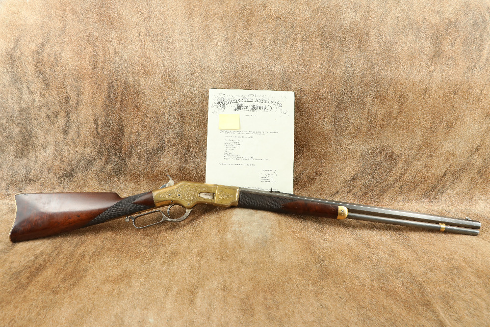 Factory Engraved Winchester 1866 Gold & Nickel Checkered .44 Henry