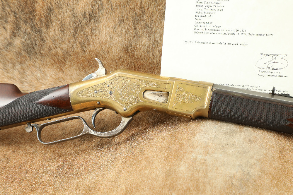 Factory Engraved Winchester 1866 Gold & Nickel Checkered .44 Henry